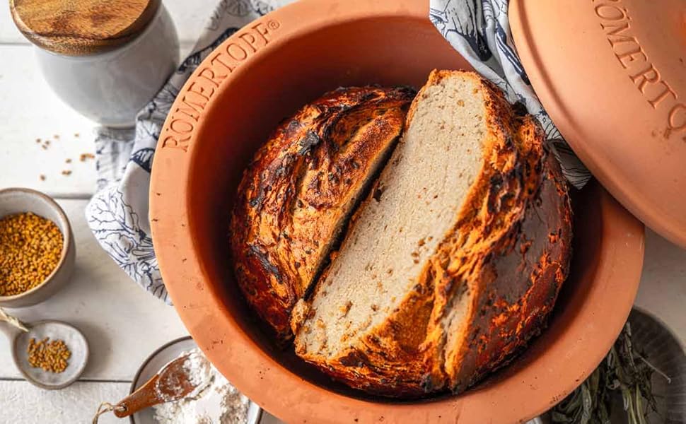 Форма для випікання хліба Römertopf з натуральної теракоти, Ø 23 см – Brotbacktopf для домашнього хліба