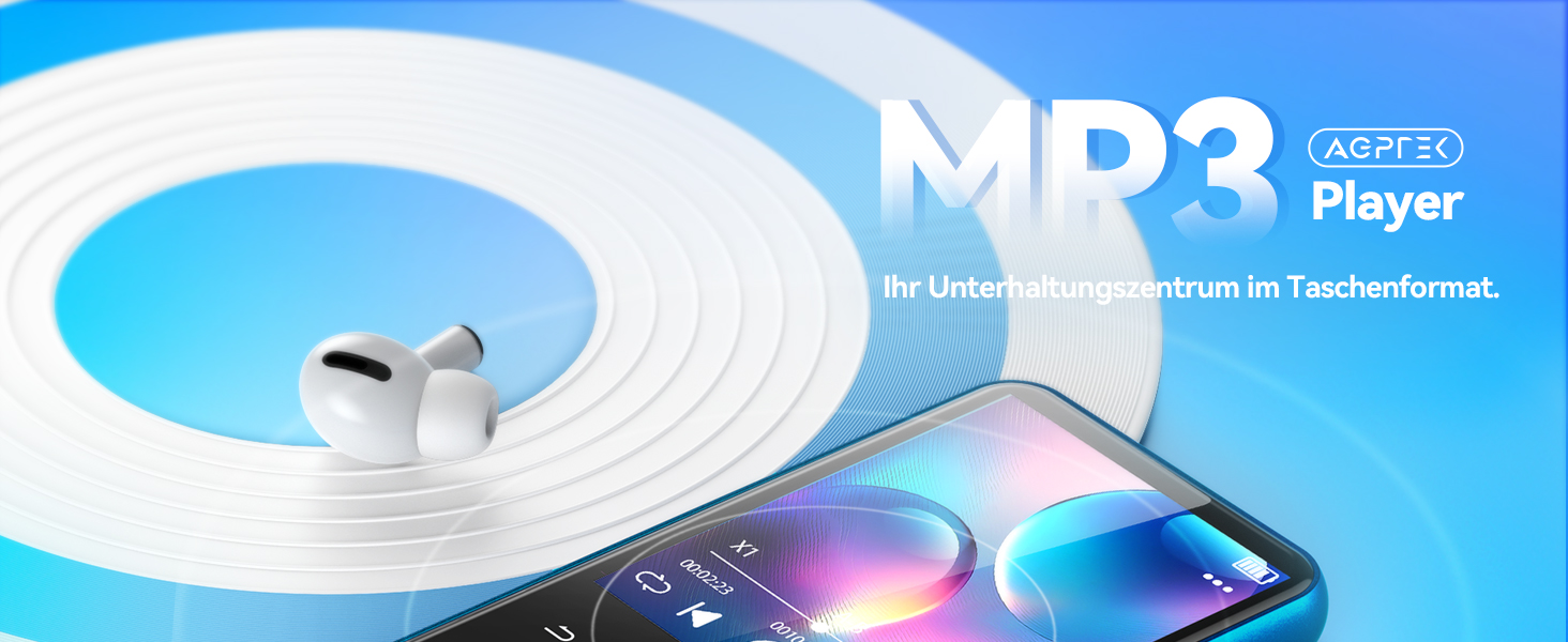MP3 плеєр AGPTEK з Bluetooth 5.3, 2.4