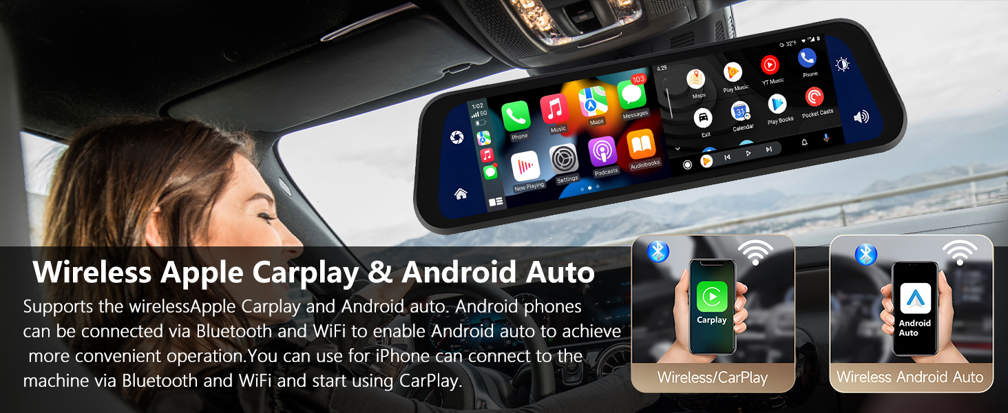 Дзеркало-відеореєстратор Podofo 9.66