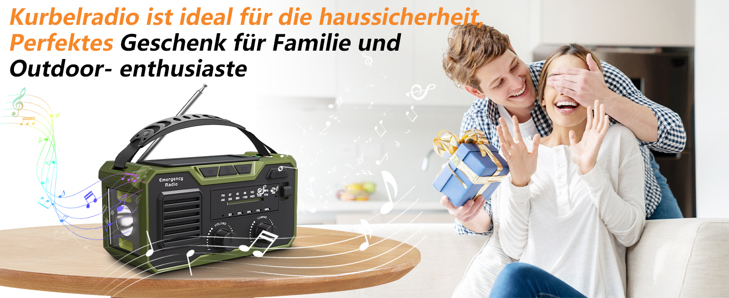Радіоприймач Kurbelradio 27000mAh з ручним генератором, сонячною панеллю, Bluetooth 5.3, SOS-сигналом, компасом та ліхтариком. Радіо для надзвичайних ситуацій, виживання та підготовки до стихійних лих (зелене)