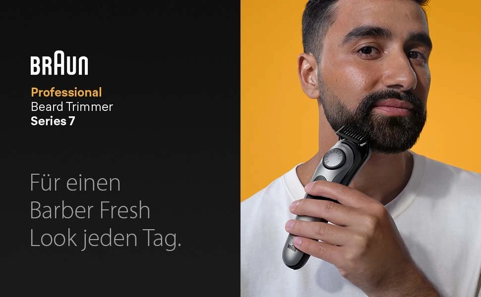 Триммер для бороди Braun Series 7 BT7420, акумуляторний, сірий - професійний тример з 40 насадками, водонепроникний, з Gillette Fusion5