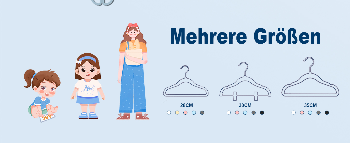 Дитячі вішалки для одягу, 28 см, м'які вельветові вішалки з 360° обертовим гачком, антиковзкі вішалки для одягу, економія місця для немовлят та малюків, 32 шт., блакитні