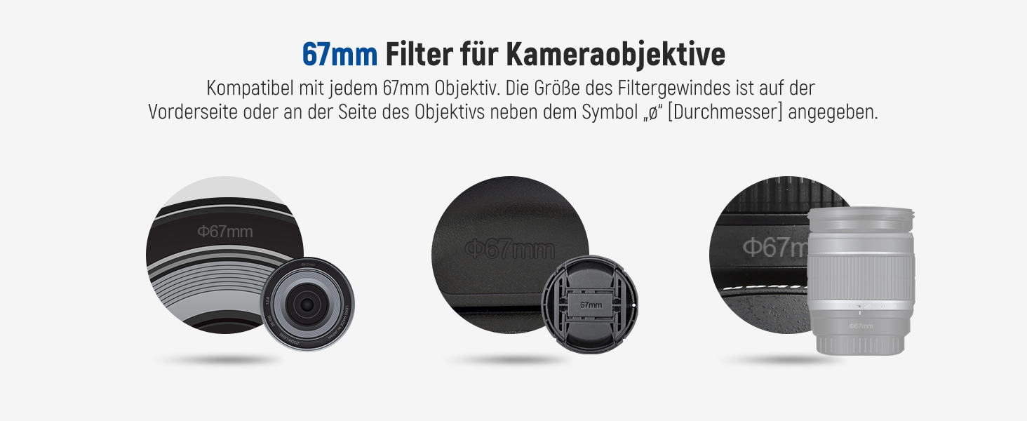 NEEWER Фільтр дифузії 67mm 1/4 & 1/8 для об'єктивів камер, 2 шт., ефект кіно, багатошарове скло, кейс, серветка, для портретної зйомки відео