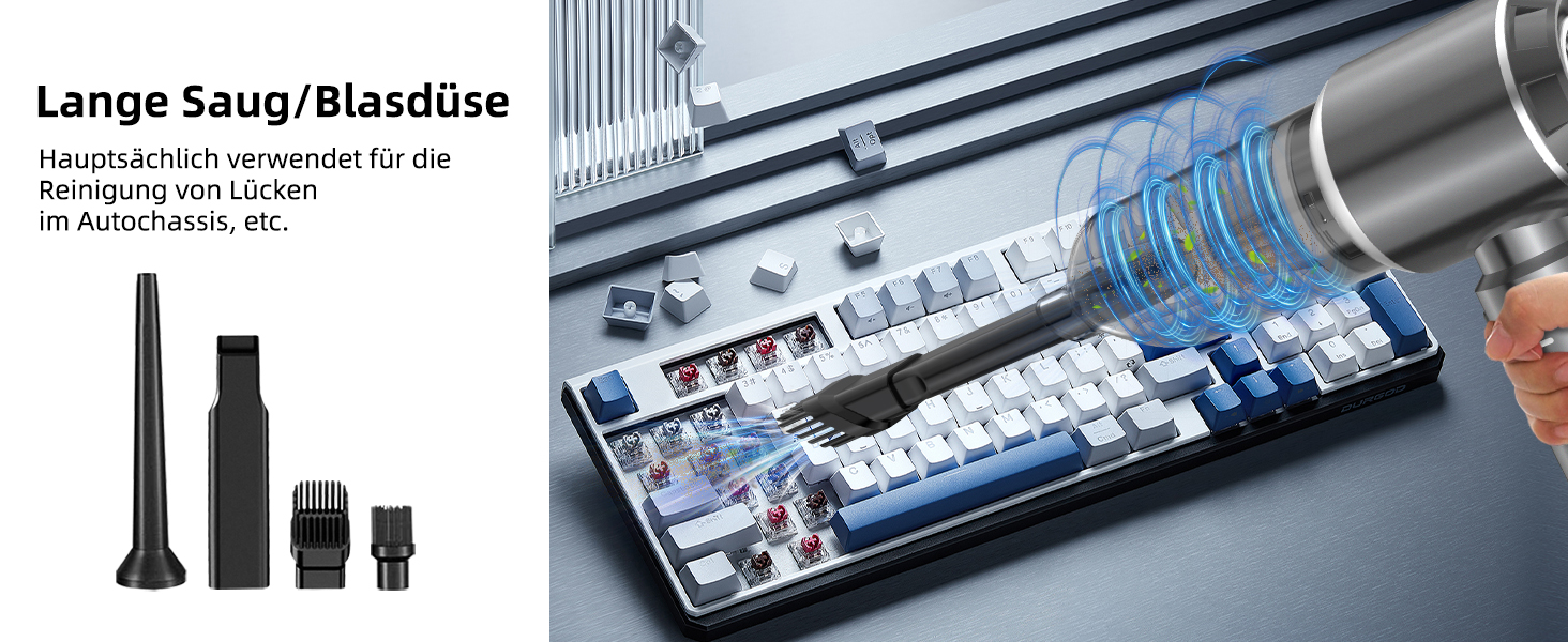 Портативний акумуляторний пилосос NVKHG 18000Pa з безщітковим мотором, 3 швидкості, для авто, дому, офісу, кухні, видалення шерсті тварин (сірий)