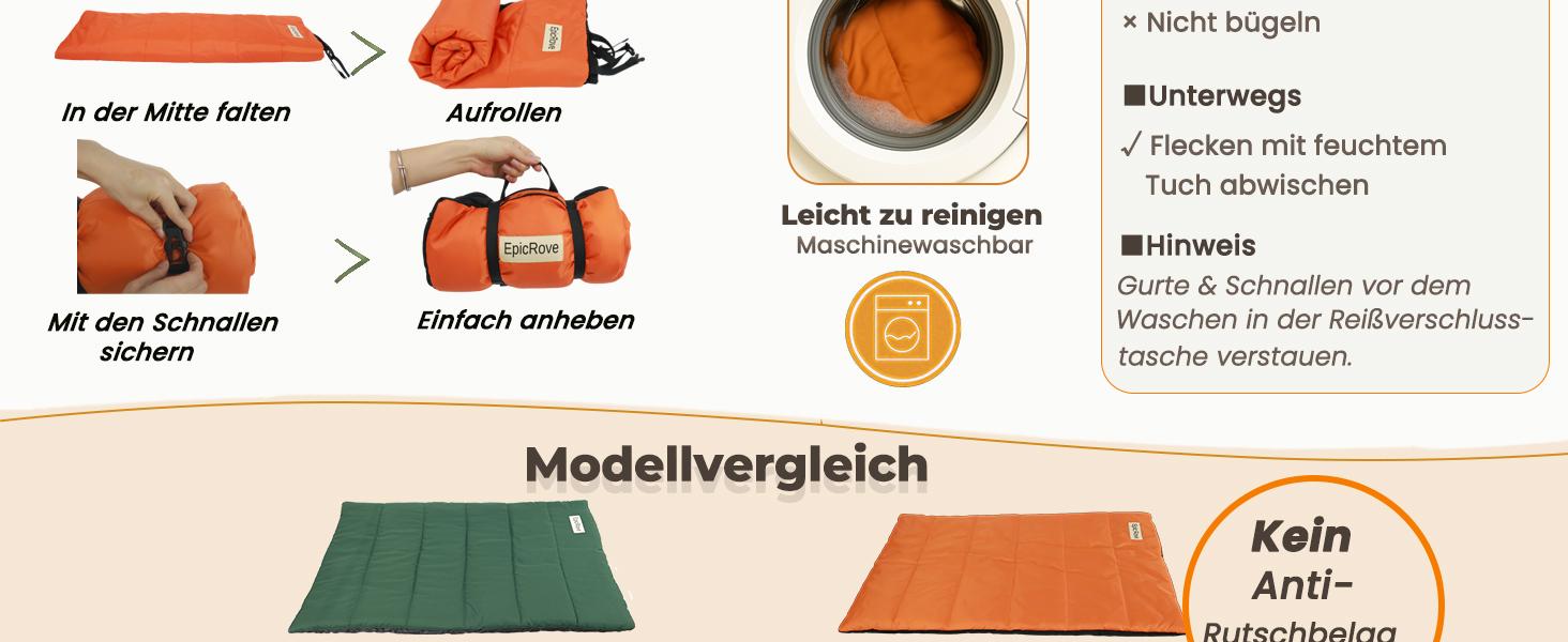 Водонепроникний килимок для собак RovePad Base 110x68 см – неслизький, миючий, стійкий до подряпин, для великих собак та котів, для подорожей та кемпінгу