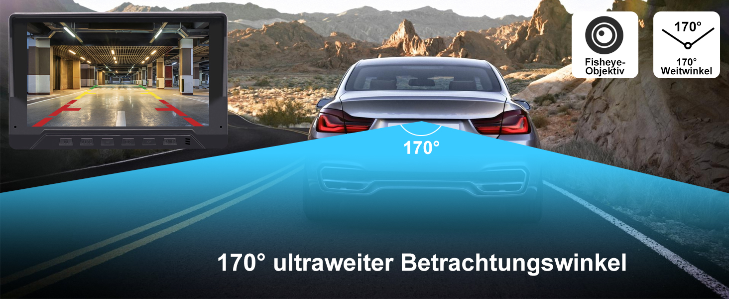Автомобільна камера заднього виду OBEST AHD 1080P, 360° обертання, IP68, нічне бачення, широкий кут 170°, універсальна 12V для авто, вантажівки, фургона, пікапа