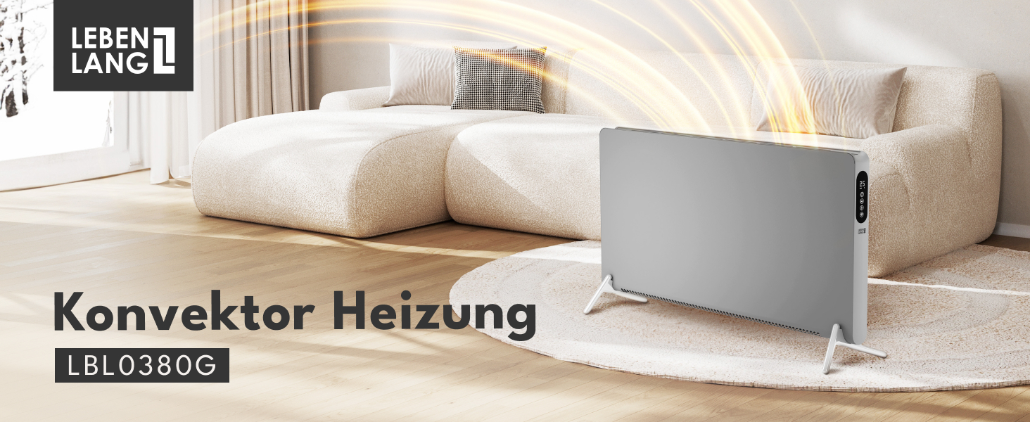 Конвектор LEBENLANG з Wi-Fi, 2000W: Економія енергії, дистанційне керування, настінний/підлоговий монтаж