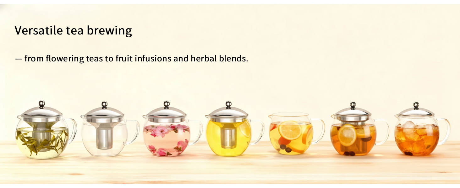 Скляний чайник Teekanne 1,5л з ситом із нержавіючої сталі та кришкою під мідь, заварник із боросилікатного скла для листового чаю