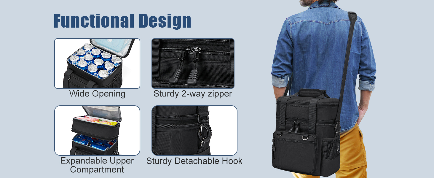 Тактична ланч-торбинка HSHRISH: велика, ізольована, водонепроникна, 15L, чорний камуфляж