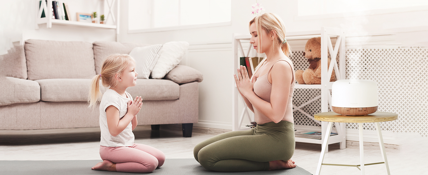 Дифузор аромату ASAKUKI 500 мл, ультразвуковий аромадифузор для ефірних олій, зволожувач повітря з пультом дистанційного керування, автоматичне вимкнення без води, 7 кольорів LED-підсвічування (з олією)