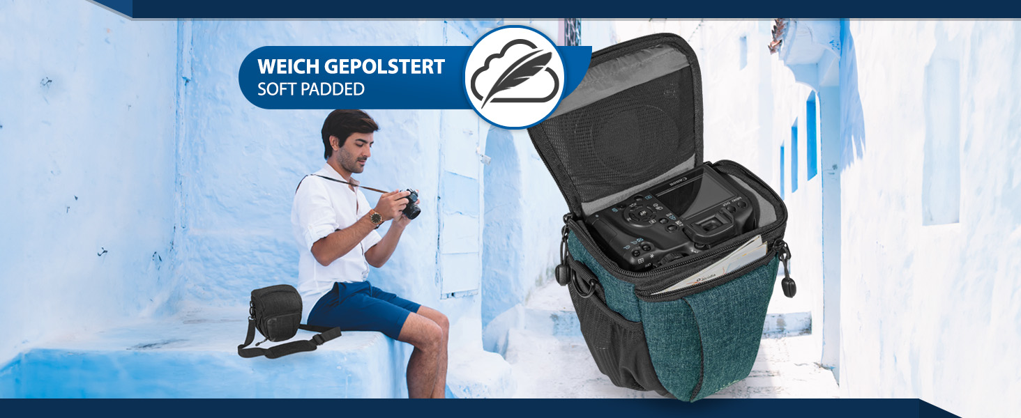 Сумка для камери Pedea: стильна модель для DSLR/SLR/System Camera з дощовиком, сіра