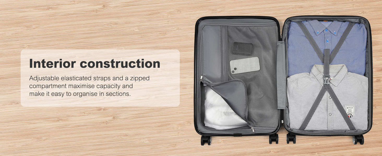 Набір валіз KONO 3 шт. з жорстким корпусом: 55 см, 65 см, 75 см. Розширювані, легкі, з TSA-замком та 4 колесами. Підходить для ручної поклажі.