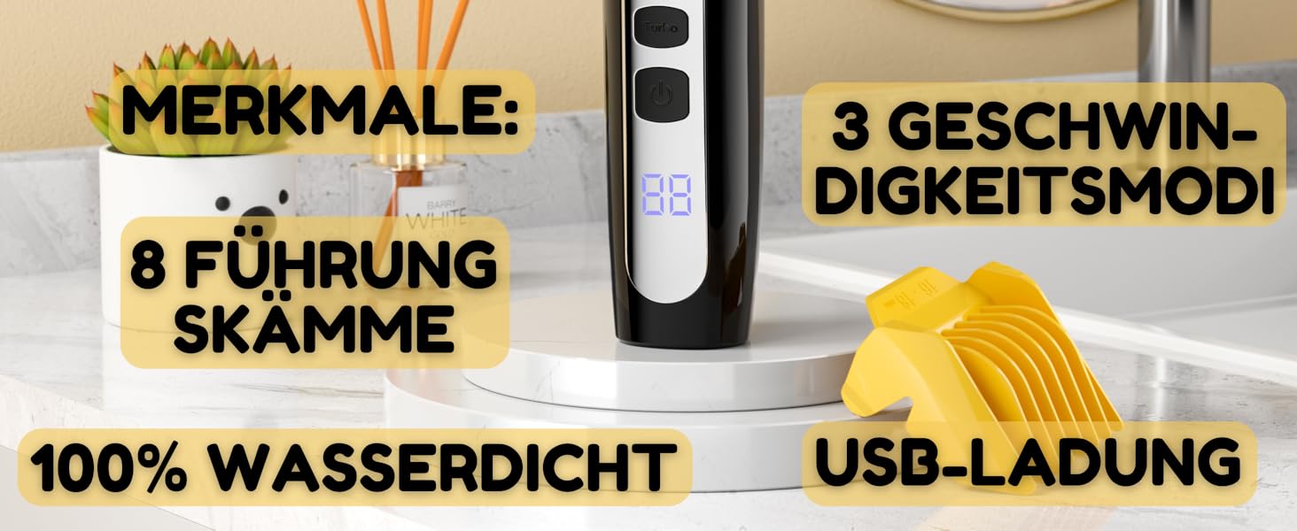 Професійний собачий триммер BarberBoss QR-9086 для густого волосся: набір для грумінгу собак та котів, бездротовий, тихий