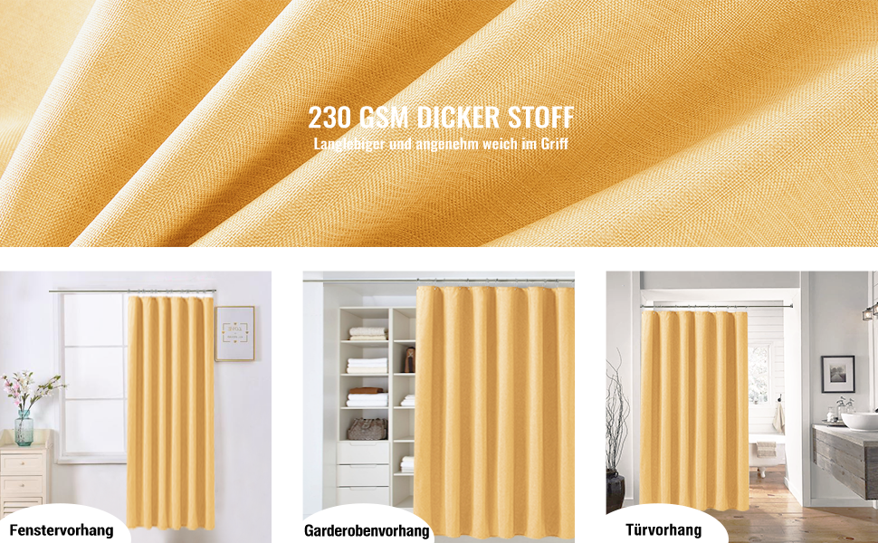 Шторка для душу BTTN, тканинна, 180x200 см, льонова текстура, антигрибкова, миється, з 12 гачками, сучасний дизайн, водовідштовхувальна, з обтяжувачем, для ванни, кремового кольору