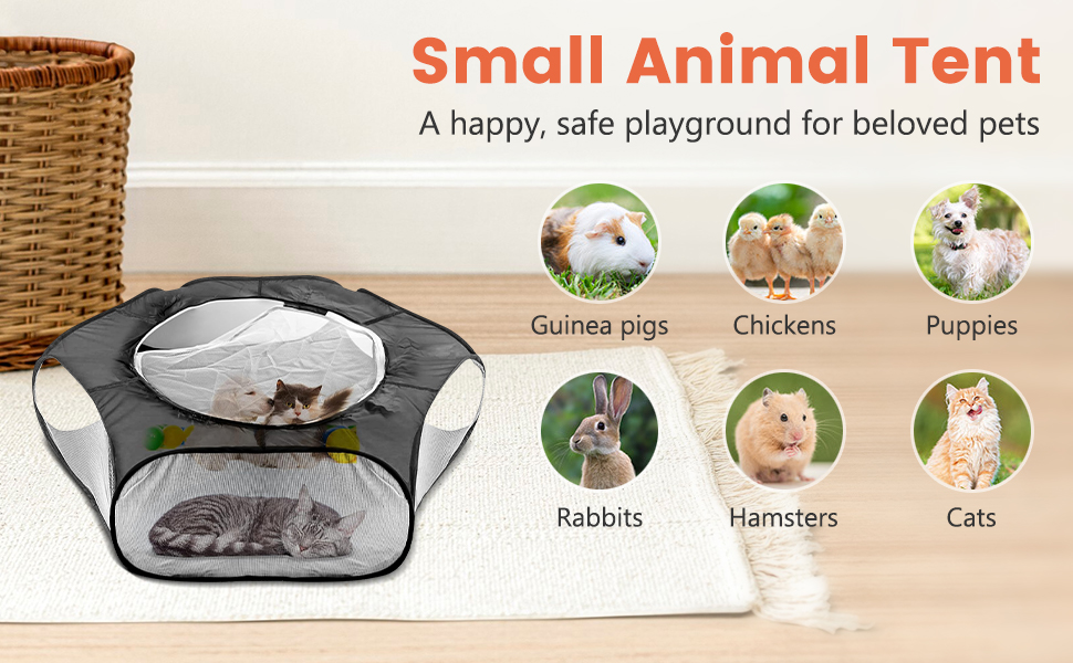 Клітка-манеж для дрібних тварин: кроликів, морських свинок, хом'яків та їжаків, розмір M (52x52x38 см)