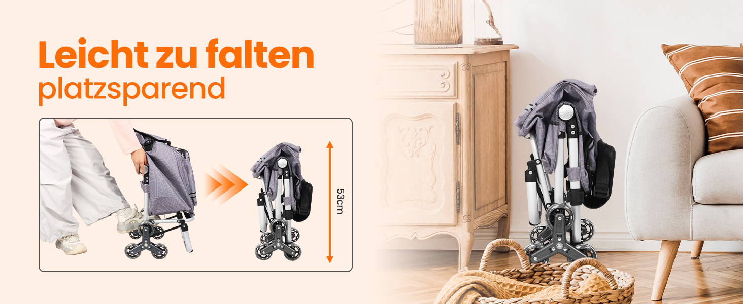 Складаний візок для покупок Homecall 50L з охолодженням та трепін-коліщатками