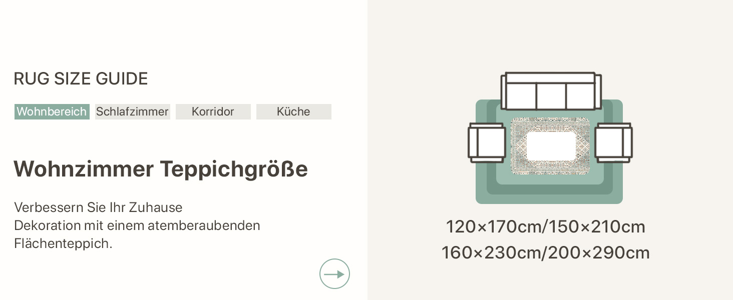 Килим GENIMO Boho Vintage 160x230 см, короткий ворс, антиковзаючі, для вітальні, спальні, їдальні, офісу, салатовий, геометричний, прямокутний