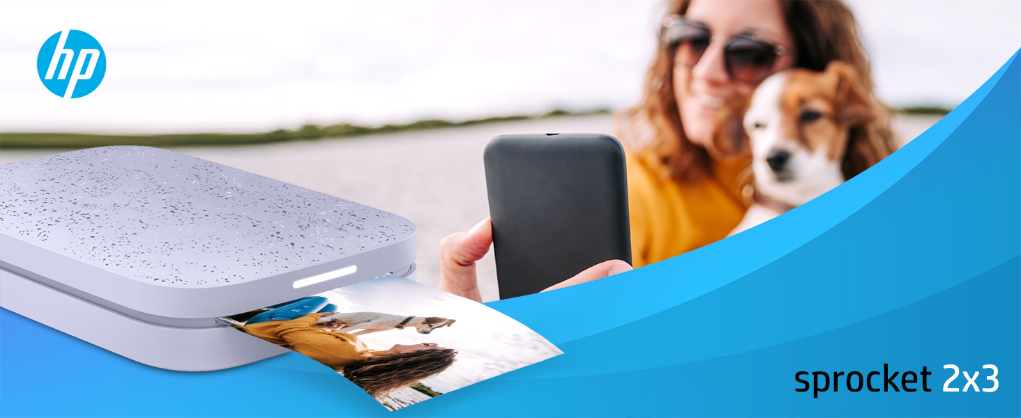 HP Sprocket: Портативний принтер для миттєвого друку фото, 5.1 x 7.6 см, білий. Стартовий набір