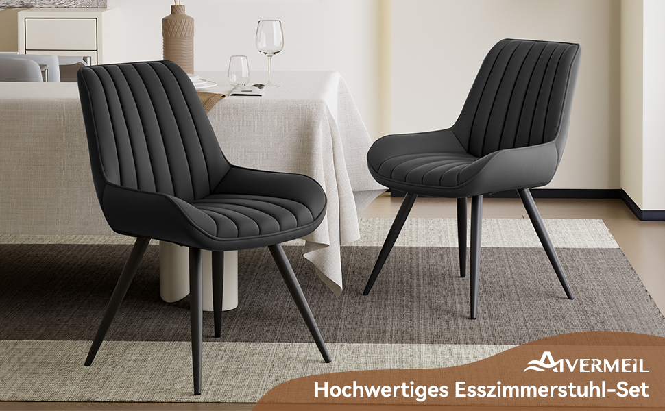 Modern Upholstered Dining Chairs - 4 Pack