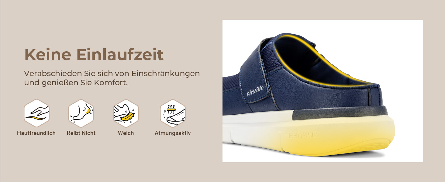 Домашні тапочки FitVille для чоловіків та людей похилого віку, широкі, з клямкою, чорні, розмір 41-50