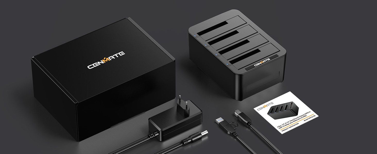 Док-станція для жорстких дисків CENMATE на 3 слоти для SATA HDD/SSD 2.5