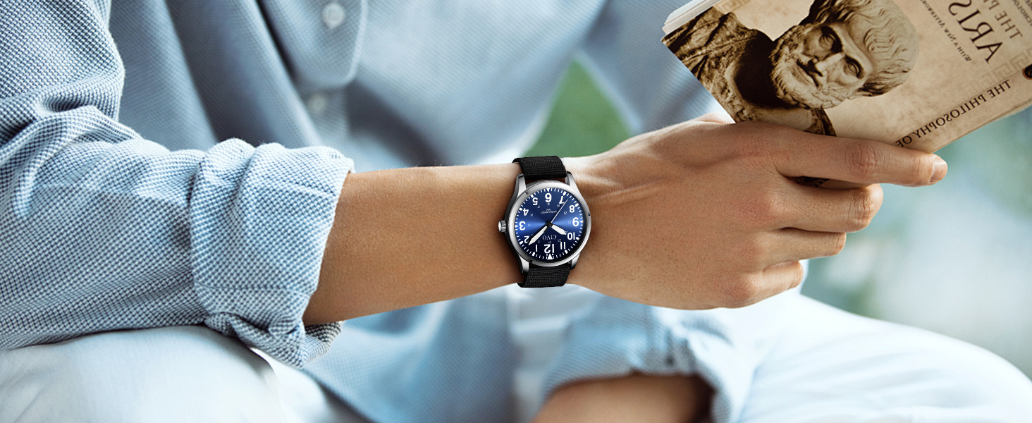 Чоловічий годинник CIVO Military B-4 Зелений/Чорний: Водостійкий, аналоговий кварц з великими цифрами та світловим покриттям