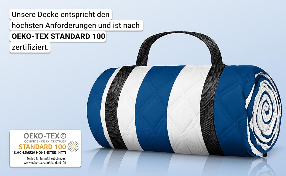 HOEL Picnic Blanket 200x200 cm Water-Repellent + Insulated - Padded Beach Mat XXL - Picnic Blankets - Outdoor Beach Blanket for Picnic Camping Beach