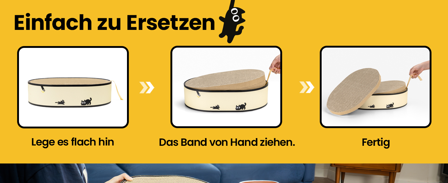 Котячий когтетоп з коробкою та 4 змінними когтеточками - великий комплекс з міцного гофрокартону, двосторонні когтеточки з наклейками DIY - лежанка для котів у квартирі, захист меблів. Великий котячий бокс + 4 когтедрови + наклейки