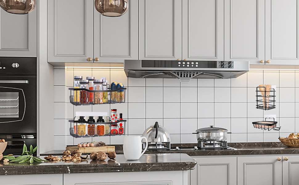 Дзеркальна поличка для душу WAOAW без свердління, 2 шт. Чорний, нержавіюча сталь, для шампуню, гелю для душу, мила, косметики