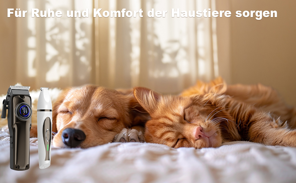 Набір триммерів для собак 3-в-1: машинка для стрижки, триммер для подушечок лап, професійний триммер для густого хутра, для собак та котів (2 шт.)