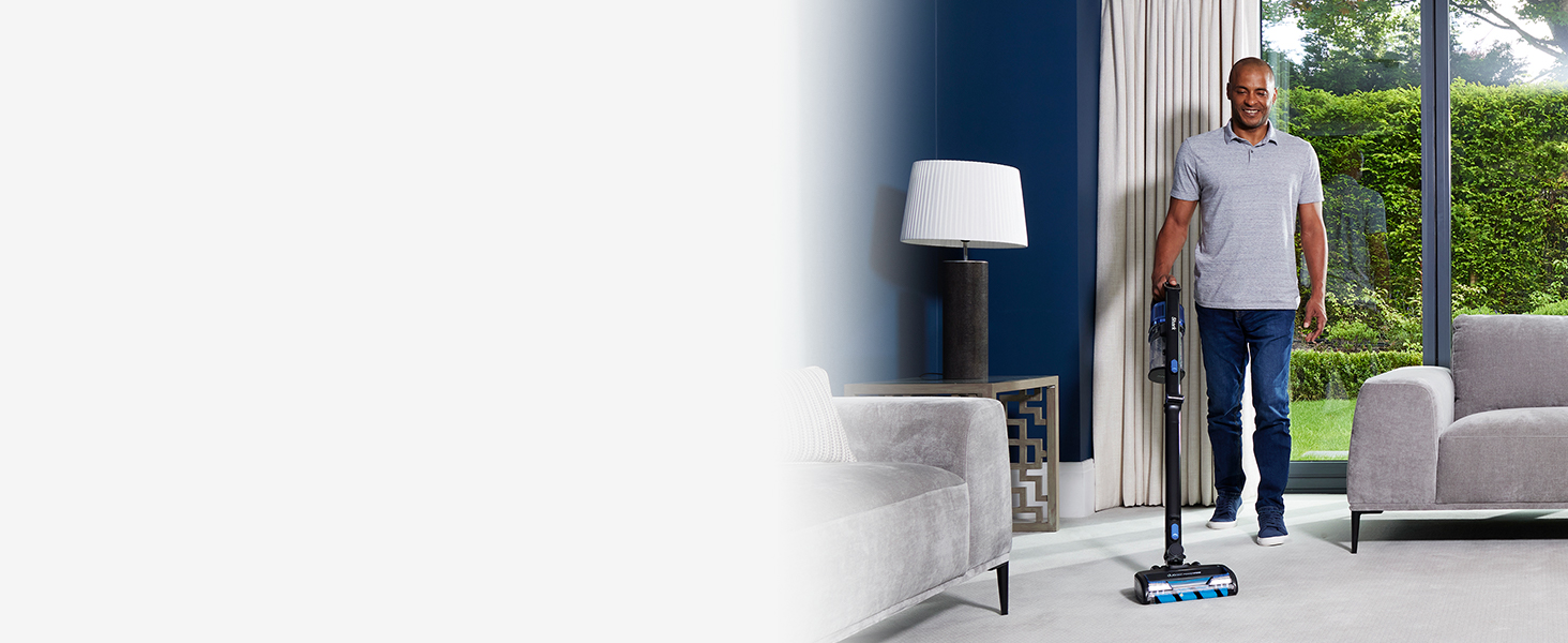 Бездротовий пилосос Shark IZ300EUT з акумулятором, DuoClean, Anti-Hair Wrap, 60 хв роботи, насадка для тварин, чорно-синій