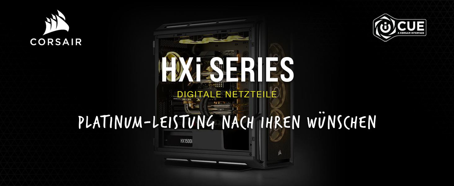 Блок живлення Corsair HX1000i 1500W, повністю модульний, ATX 3.1 & PCIe 5.1, 80 Plus Platinum, iCUE, чорний