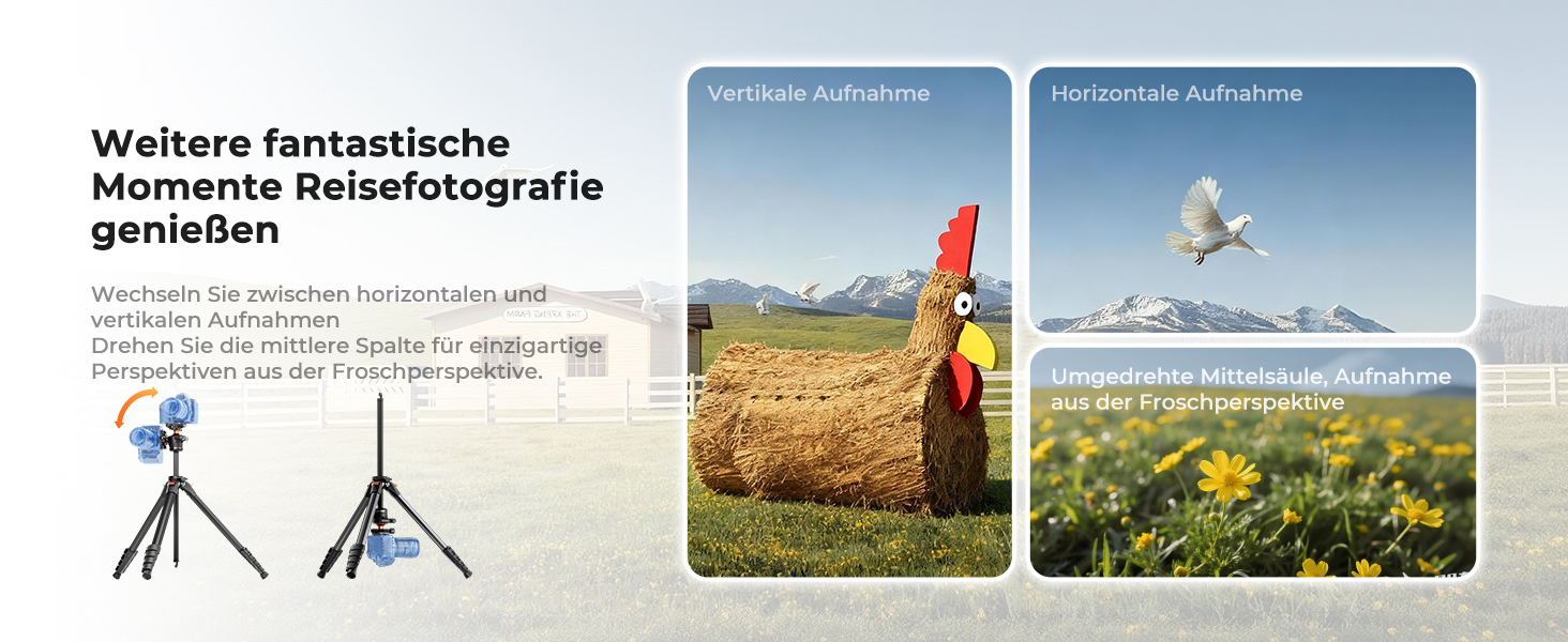 Штатив для камери та смартфона K&F Concept A305A1, 187 см, трипод з регулюванням висоти, алюміній