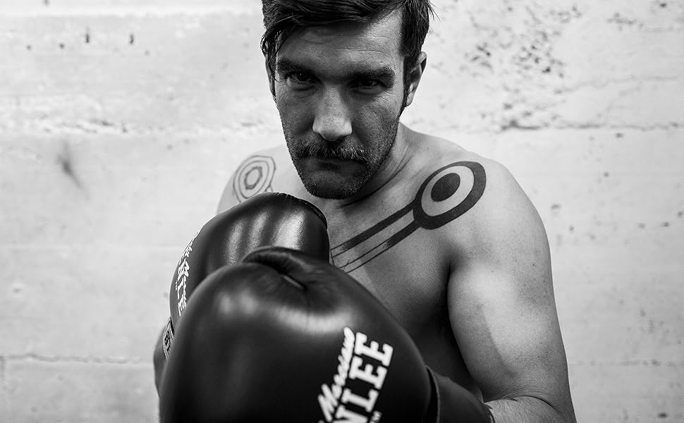 Боксерські рукавички BenLee з натуральної шкіри Fighter Black/Red, 16 oz, одинарні