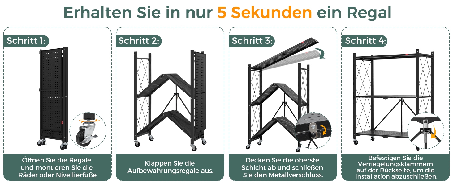 Deanic 5-Tier Folding Heavy-Duty Shelf