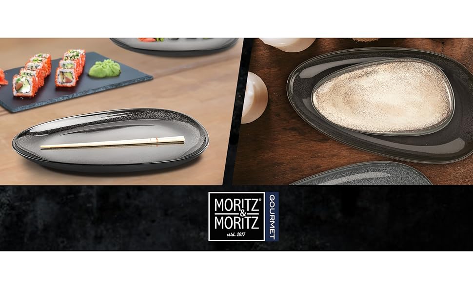 Набір сервірувальних тарілок Moritz & Moritz VIDA Бежевий (2 шт.) - великі тарілки з якісного порцеляну, сучасний дизайн, придатні для миття в посудомийній машині та використання в мікрохвильовці. Ідеально підходять для салатів, м'яса на грилі, закусок та іншого.