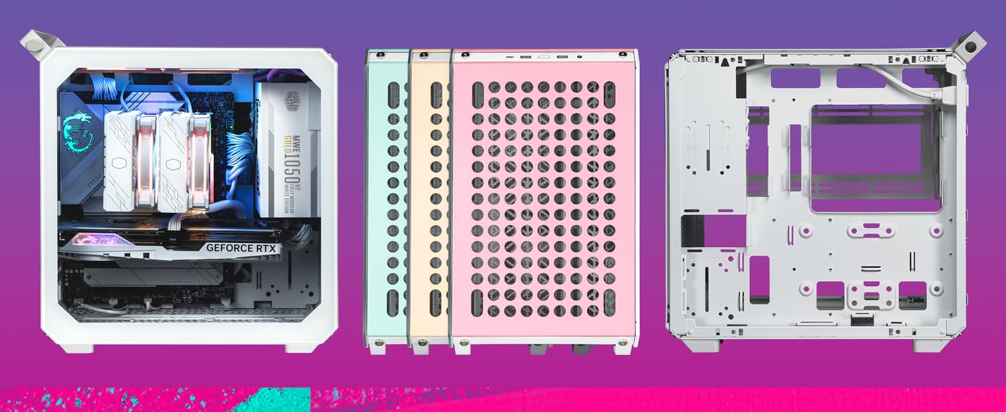 Корпус для ПК Cooler Master Qube 500 Flatpack Mintgrün Macaron Edition: ATX, підтримка EATX, 120 мм вентилятор, вертикальний кріплення відеокарти, радіатори 280 мм