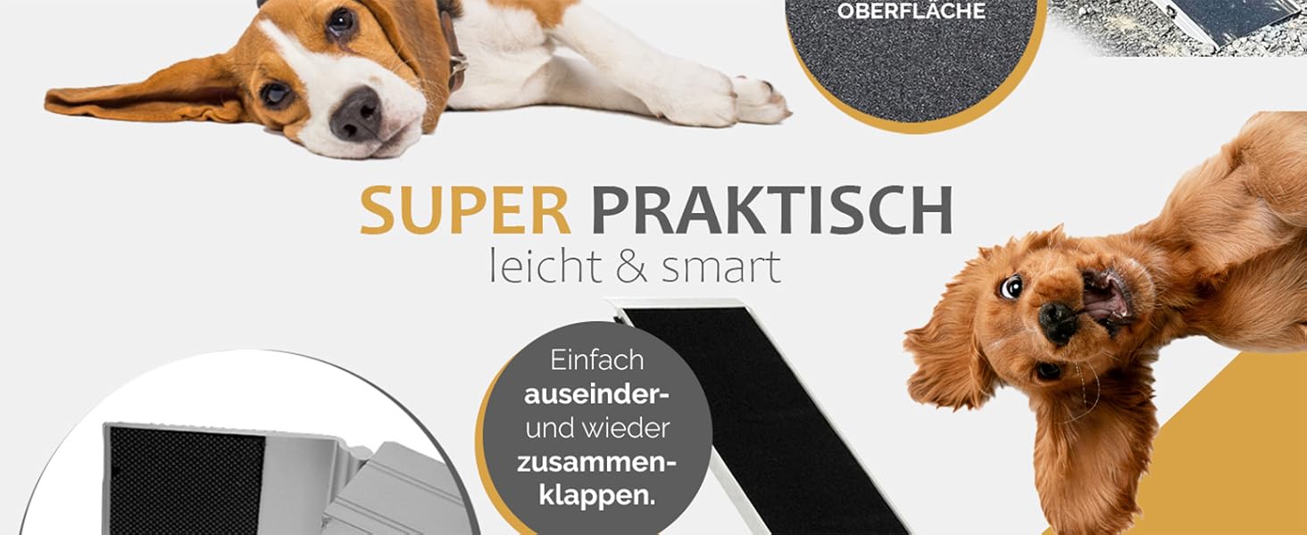 Рампа для собак Petigi - пандус в багажник авто, складаний, алюміній, 244 см