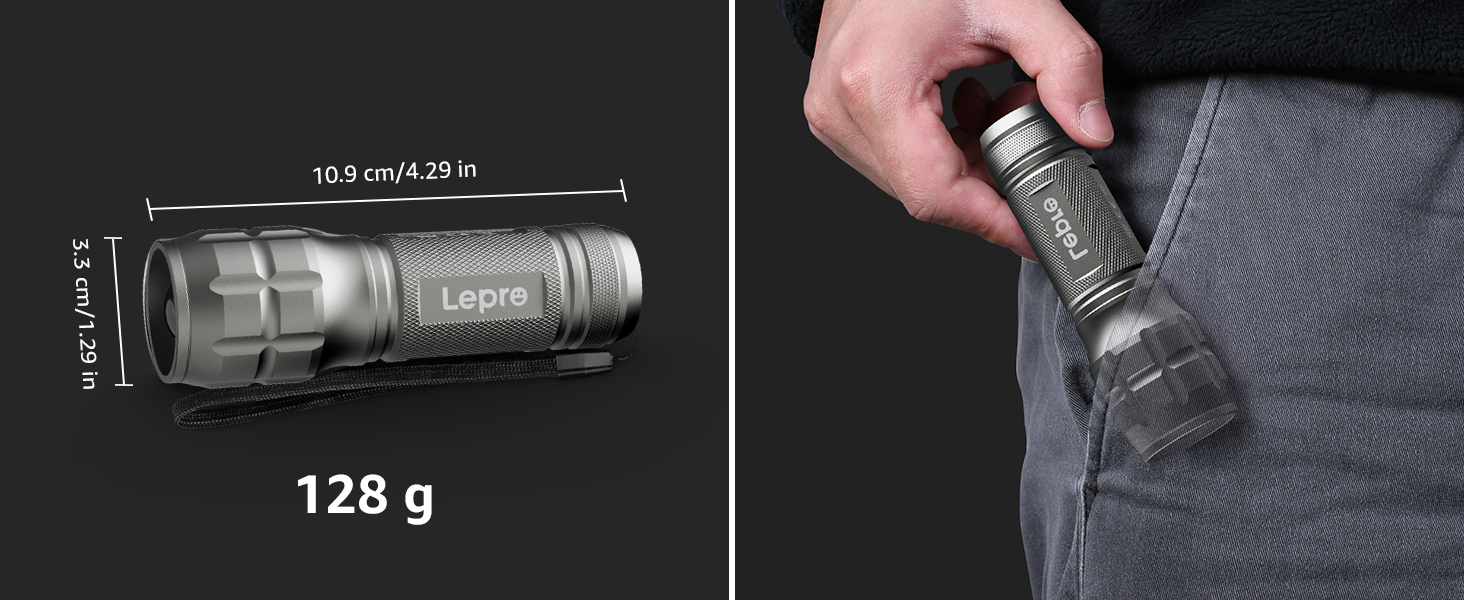 LED ліхтарик Lighting EVER: компактний, яскравий, з регулюванням фокусу. Водонепроникний ручний ліхтарик для кемпінгу, відпочинку на природі та надзвичайних ситуацій. (Gunmetal, 1 шт.)