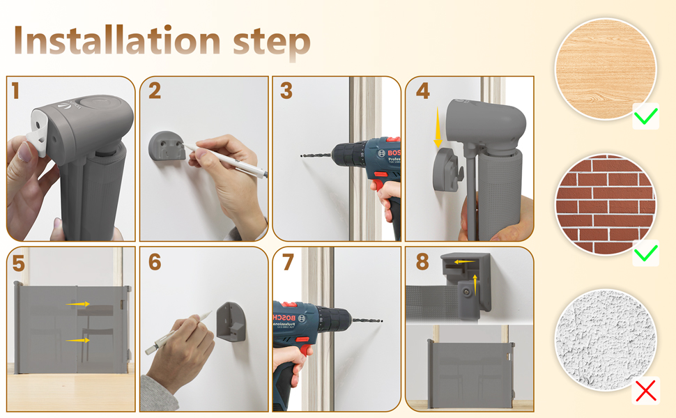 Захист для сходів Vounot: розтягувана сітка-захист для дітей, котів та собак (0-180 см, сірий)