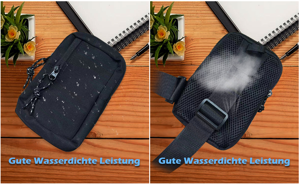 Чоловіча та жіноча поясна сумка-рюкзак для телефону, спортивна, водонепроникна, для активного відпочинку, кемпінгу, подорожей, фітнесу, велосипеду (чорна)