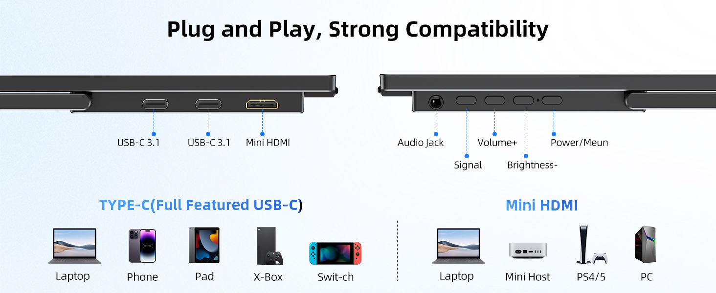UPERFECT Монітор Портативний 15.6