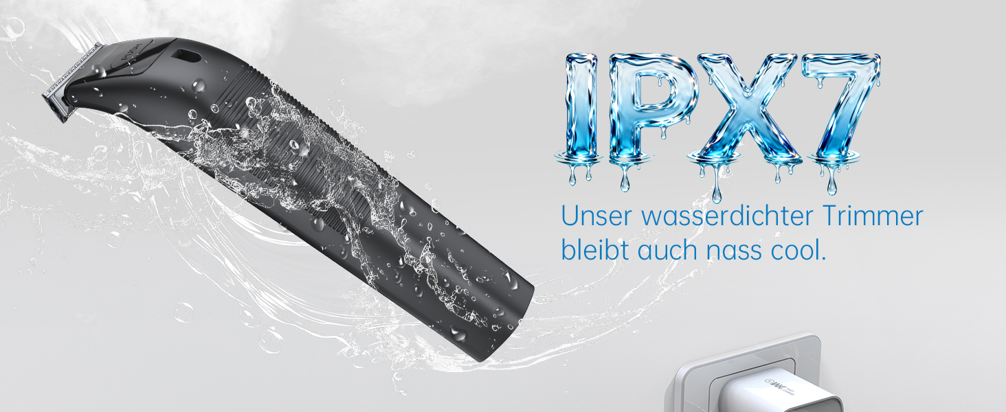 Електричний чоловічий триммер для бороди та тіла з 4 насадками, USB, вологостійкий, чорний