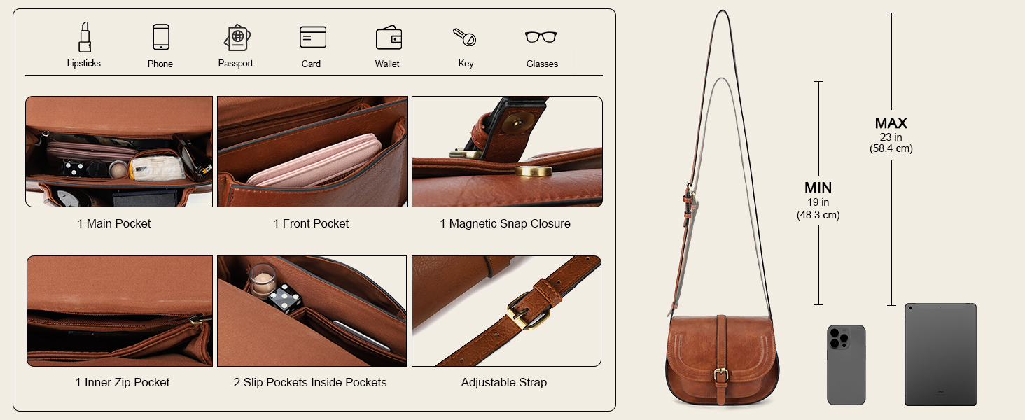 Сумка жіноча AFKOMST через плече з PU шкіри, маленька, регульований знімний ремінець - легка та стильна