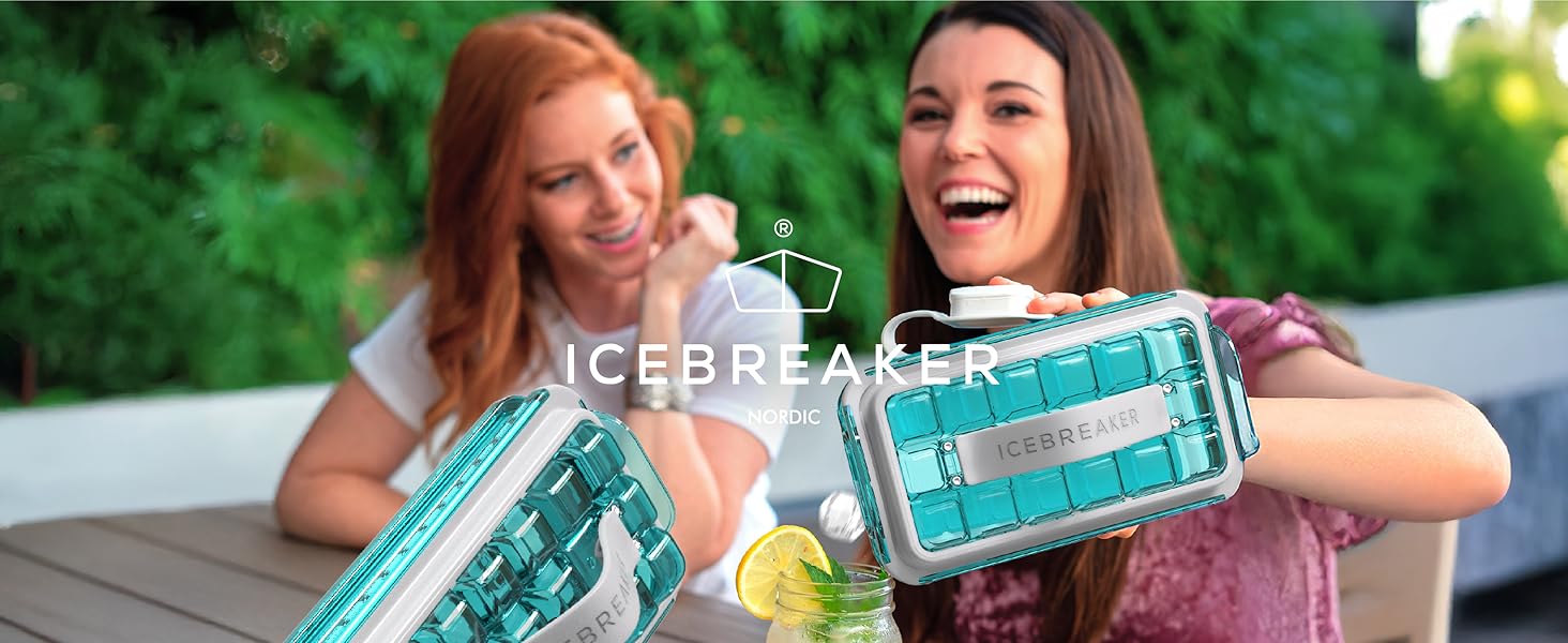 Гігієнічна силіконова форма для льоду ICEBREAKER POP 2.0 з кришкою та контейнером, 18 кубиків, 2 шт, колір Clear Water Blue