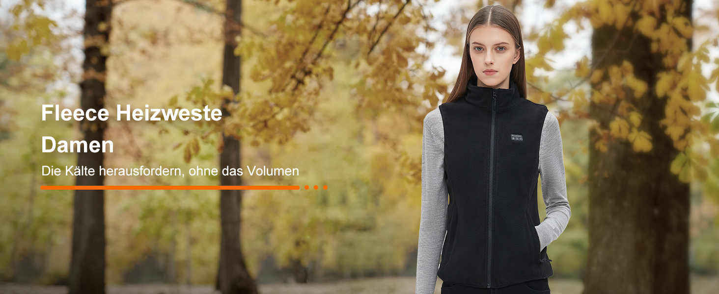 Жіноча флісова жилетка з підігрівом та Powerbank 16000mAh, 9 зон підігріву, контролер, світлодіодне освітлення, чорний