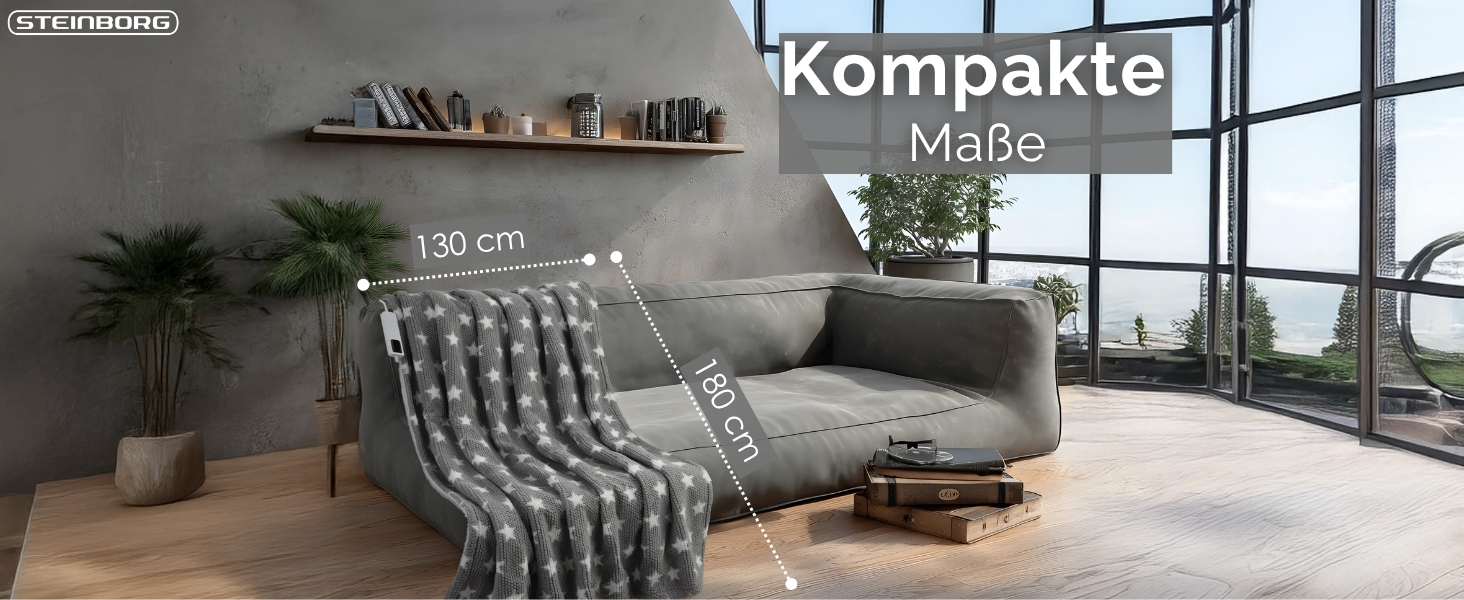 Електрична гріюча ковдра Steinborg® з автовимкненням 180x130 см - 9 температурних режимів, пральна