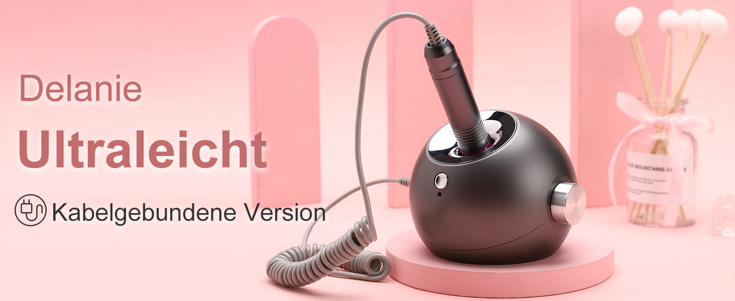 Електричний набір для манікюру та педикюру Delanie з фрезером 35000 об/хв (6 в 1) для гелю, полігелю, акрилу - сірий