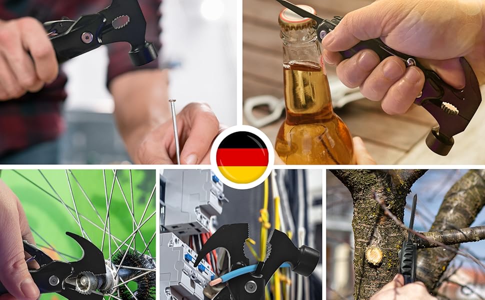 12-в-1 Багатофункціональний інструмент з молотком, викруткою та іншим – Прекрасний подарунок для чоловіків у подарунковій упаковці