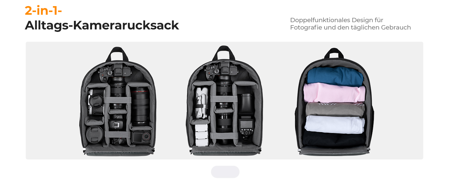 Рюкзак для фотокамери K&F Concept: компактний, легкий, з дощеміцким покриттям, для DSLR/SLR, з відділенням для штатива